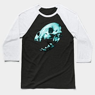 Turquoise Predator Skull Baseball T-Shirt